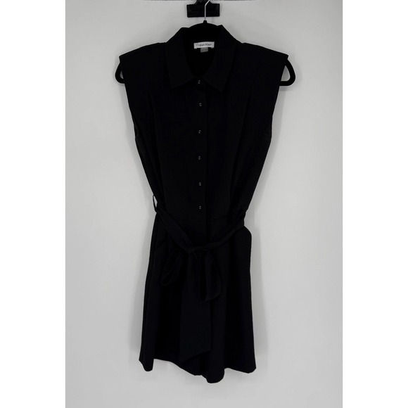 Calvin Klein Pants - Calvin Klein Shorts Romper 4 Black Sleeveless Tie Waist Belted Jumper Elegant
